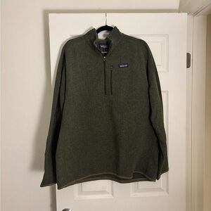 Patagonia Olive Green Zip Up Sweater